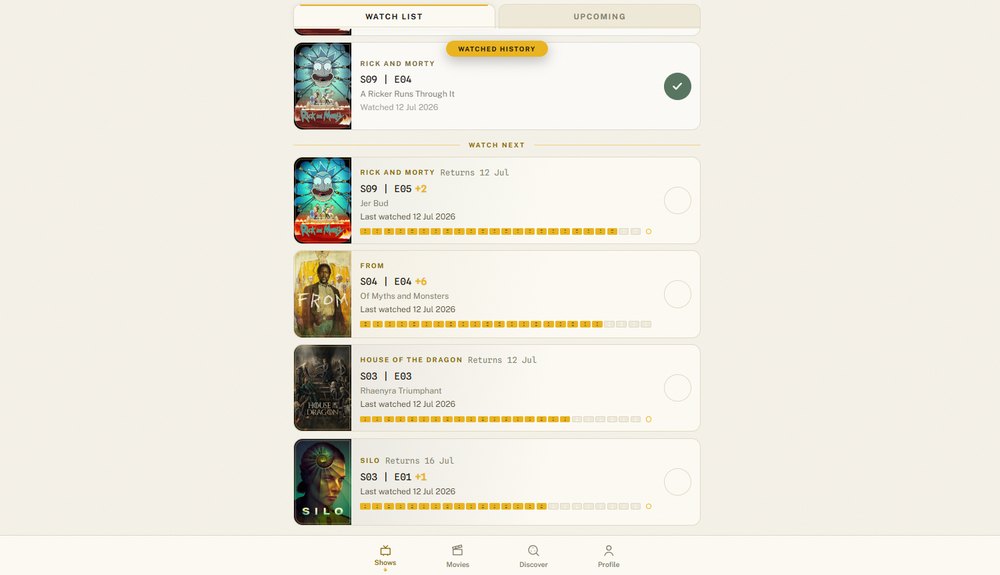 Continuity Mac app showing the watch list